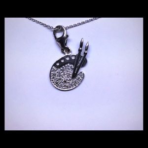 14KT White Gold & Diamond Painter’s Pallet Pendant